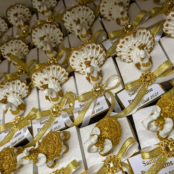 Boite carré paon arabesque