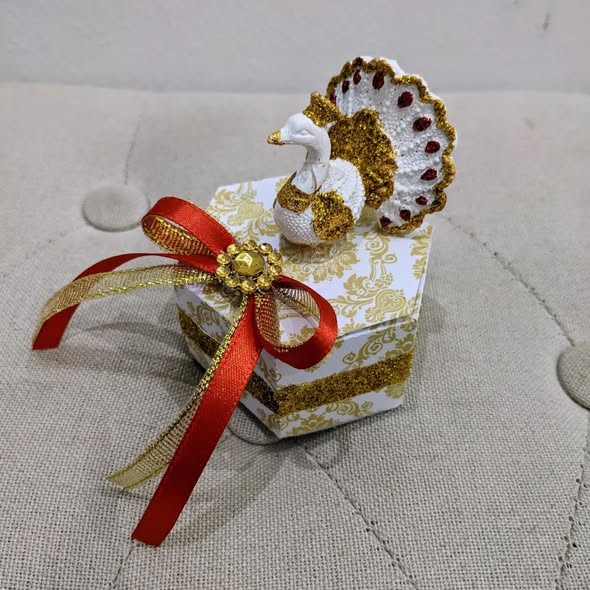 Boite octogonale elephant - Paon