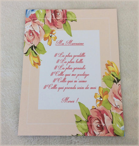 Carte cadeau Marraine - Floral