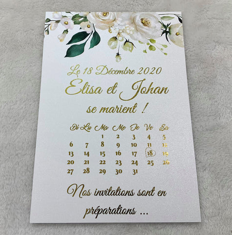 Save the date - Calendrier Floral