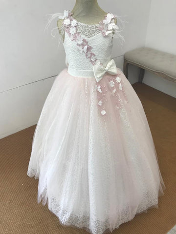 Robe enfant rose papillon avec cerceaux