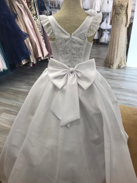 Robe enfant blanche pailleté avec cerceaux