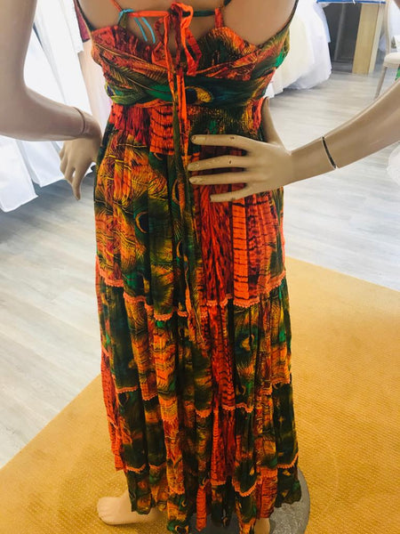 Robe paon orangé