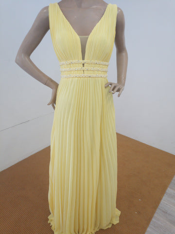 Robe longue jaune vif