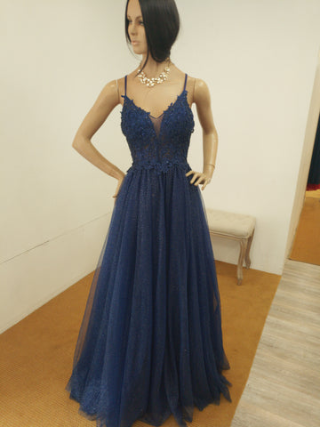 Robe longue bleu marine