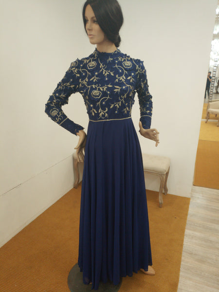 Robe manche longue bleu roi