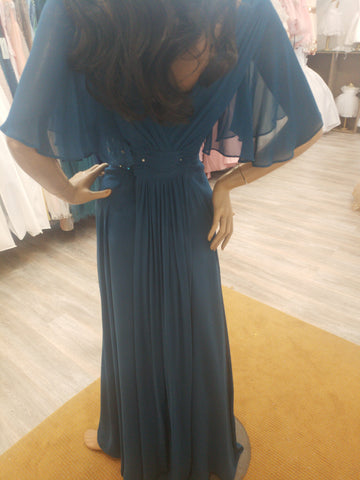 Robe longue bleu canard