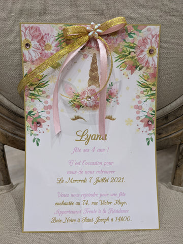 Invitation licorne