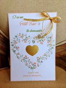 Carte à gratter - Coeur floral