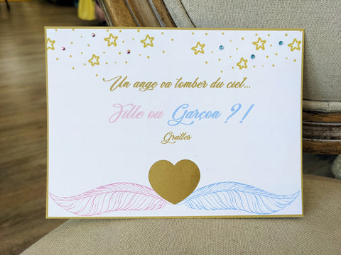 Carte a gratter Fille/Garcon Plume