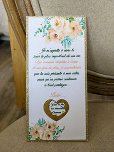 Carte à gratter florale témoin