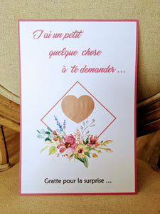 Carte a gratter losange floral