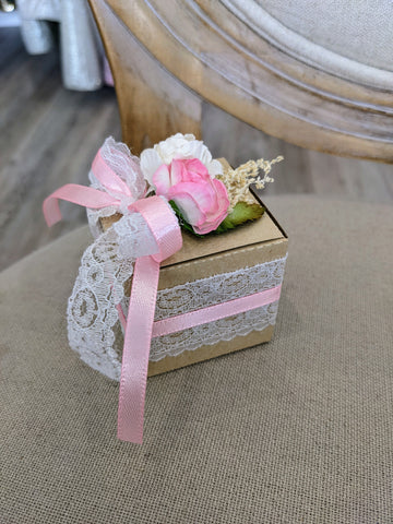 Boite kraft Boheme chic dentelle