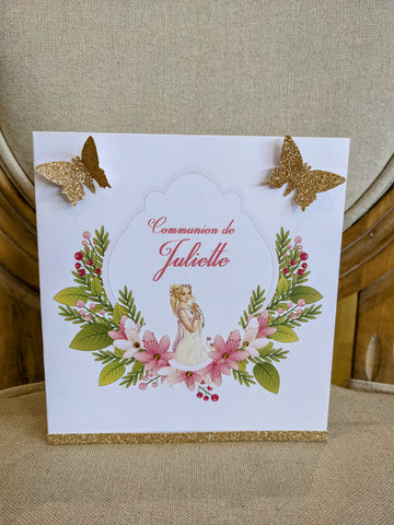 Communion/Confirmation papillon floral