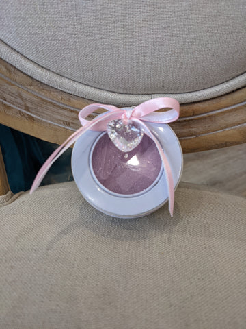 Boite ronde coeur cristal