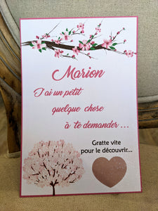 Carte a gratter Fleur de cerisier