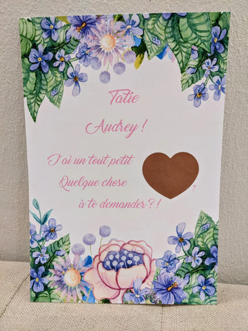 Carte à gratter - Aquarelle florale