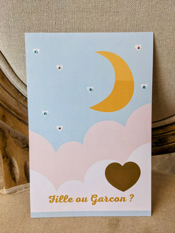 Carte a gratter - Fille ou garcon lune