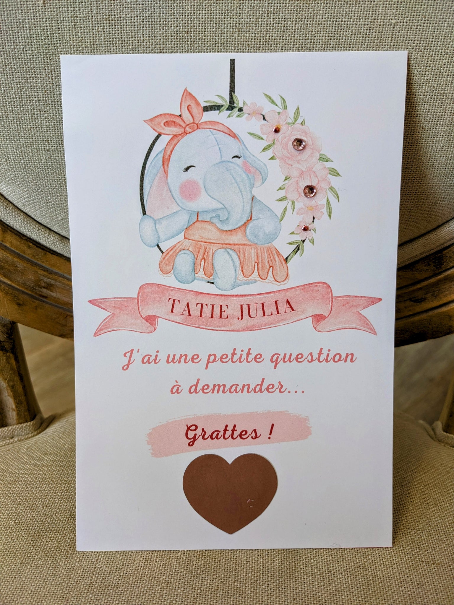 Carte a gratter - Elephant