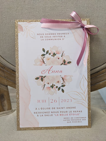 Communion Floral Rose gold