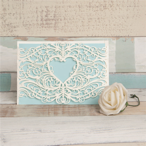 Faire part découpe coeur rectangulaire