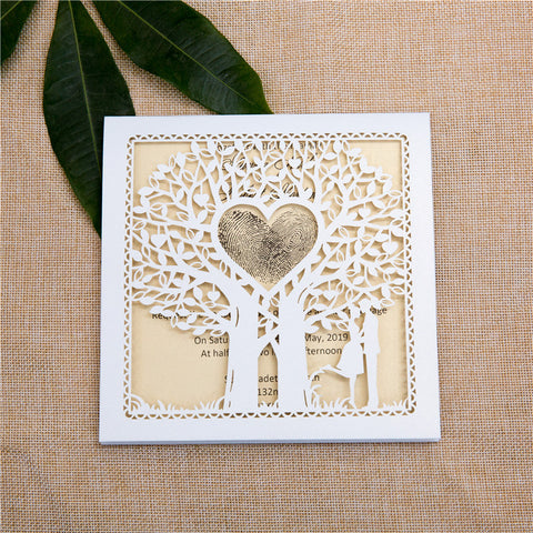 Faire part mariage romantique arbre de vie